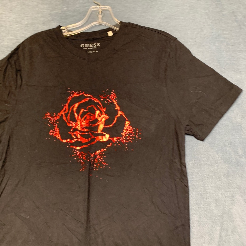 Guess T Shirt Mens Large Black Graphic Print Short Sleeve Crew Neck Pullover Tee - Picture 6 of 16